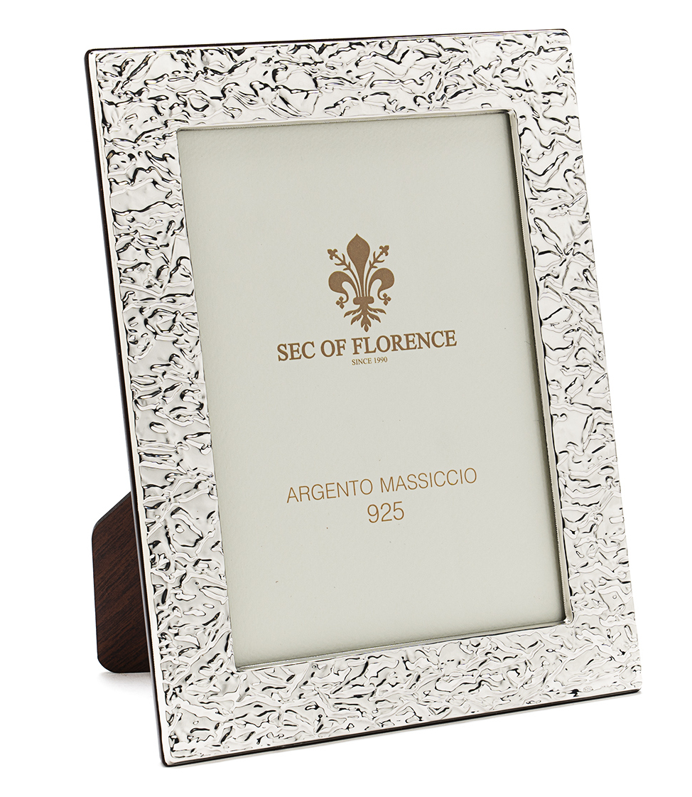 Cornice d'argento modello 6x4 in Hallmarked Solid Sterling Silver 925  Photo Picture Frame with Mahogany Wood Back 7215/10x15 - Sec of Florence